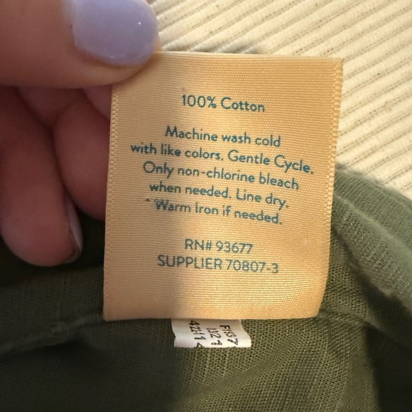 Thereabouts Olive Green Button Down Shirt with Rolled Sleeves - Picture 5 of 8